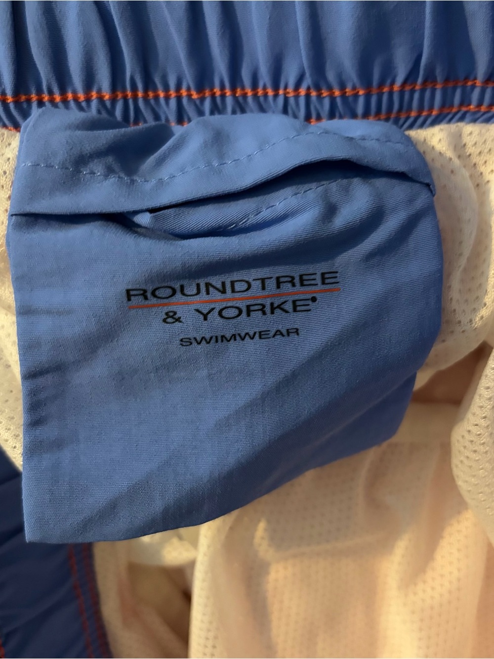 NWT Roundtree & Yorke Swim Shorts Mens Large Coral Orange Fish Hooks Mesh Lined - Picture 3 of 11